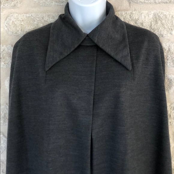 Anthony Muto Marita cape cloak gray wool VTG 70s - Picture 3 of 12